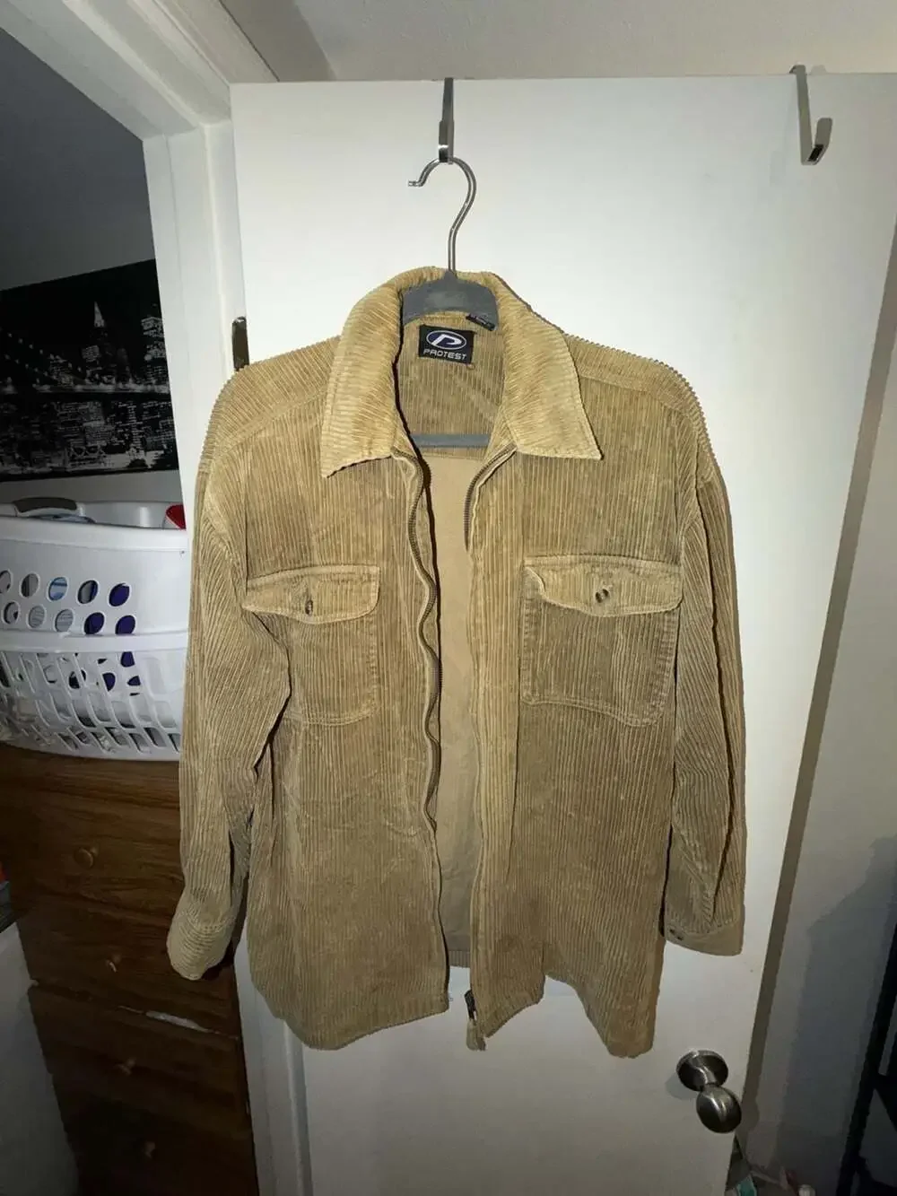 Vintage 90s PROTEST Wide Wale Corduroy Zip-Up Jacket size Medium